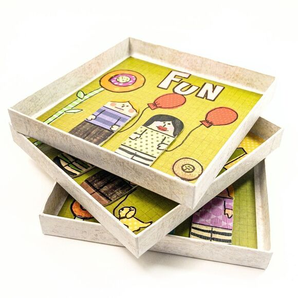 Handmade Paper Collage Art - Laugh, Happy, Fun - Picture 5 of 12